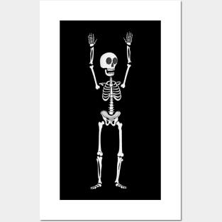 Skeleton Holding His Hands Up Posters and Art